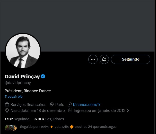 David Prinçay Binance França