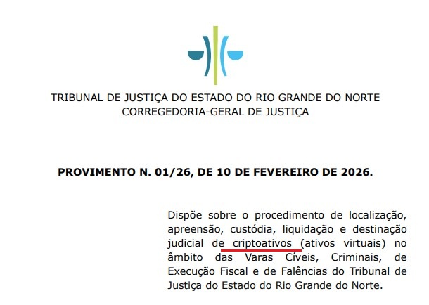 Trtibunal de Justiça do Rio Grande do Norte regulamenta rastreio e apreensão de criptomoedas