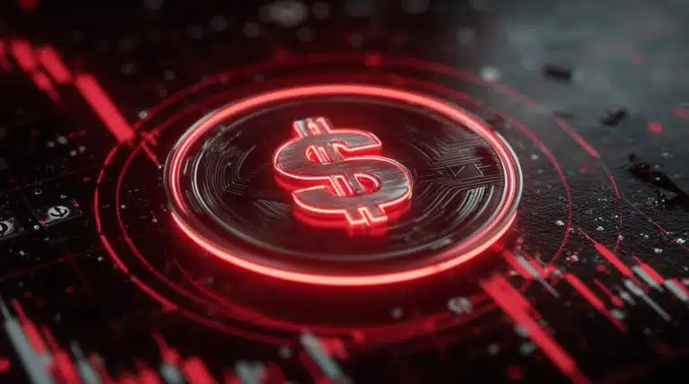 Stablecoin em queda. Imagem: Midjourney.
