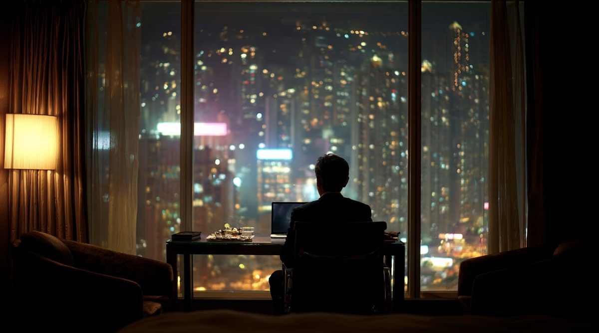 Empresário em hotel