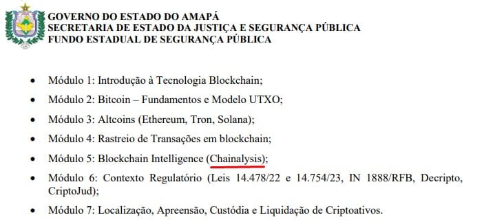 Curso de rastreio e investigação de bitcoin e criptomoedas na polícia civil do Amapá