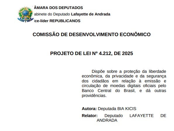 Projeto de lei sobre o Drex