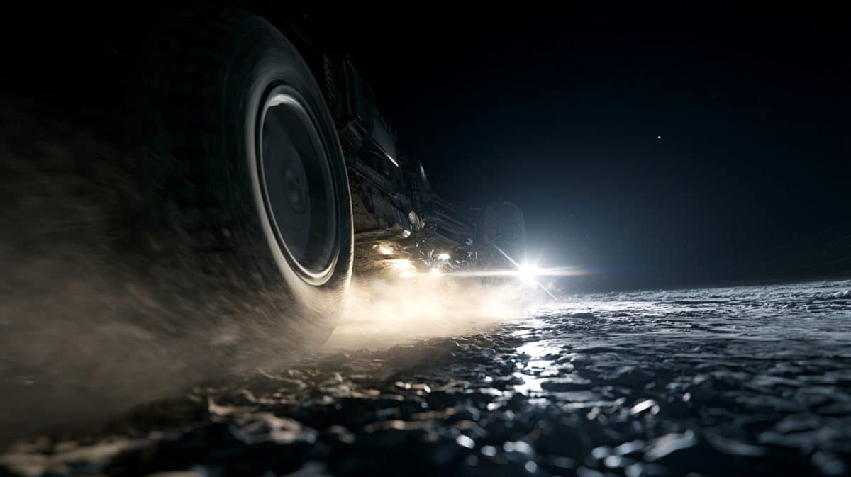 Carro na lua, imagem gerada por IA