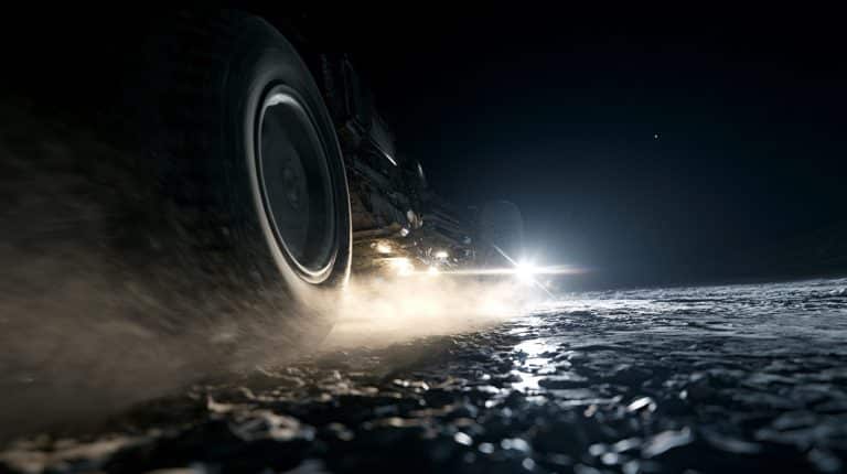 Carro na lua, imagem gerada por IA