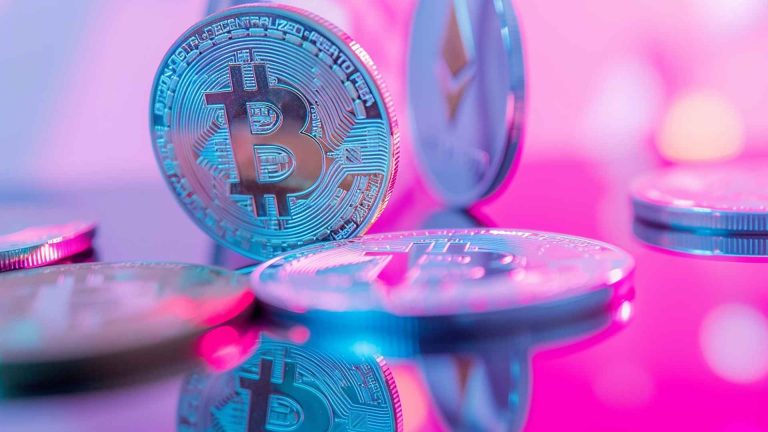 Imagem de bitcoin com tom rosa Méliuz recompra R$ 30 milhões em ações em seis meses com recursos gerados da própria operação e gera 6,9% de Bitcoin Yield no período