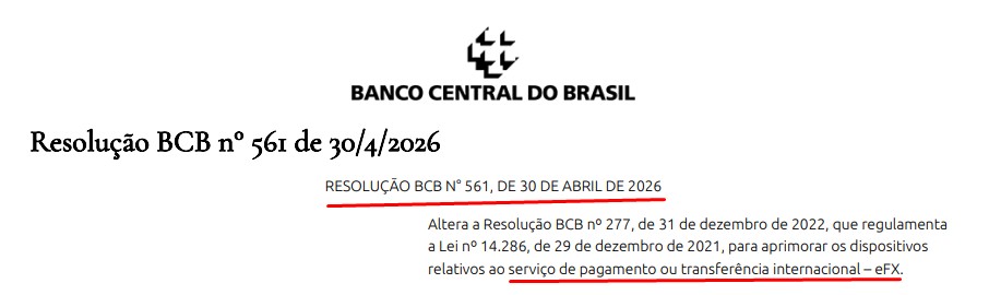 Nova resolução do banco central afeta empresas de eFX