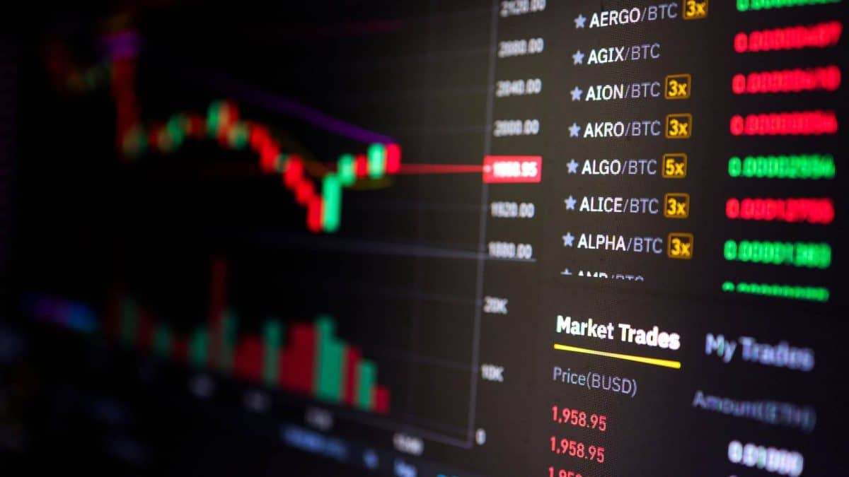Tela de corretora de criptomoedas
