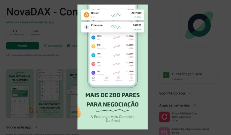 Novadax na Play Store (Imagem: reproducao)