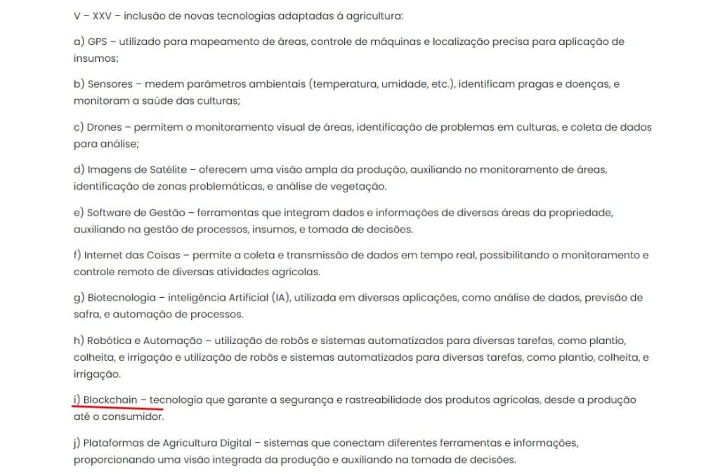 Novas tecnologias e blockchain como parte da agricultura de Minas Gerais