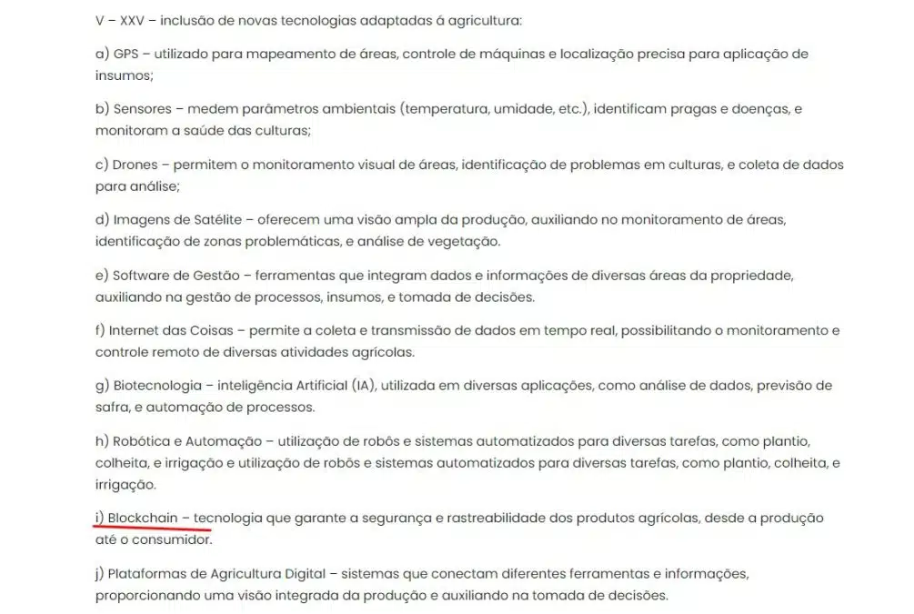 Novas tecnologias e blockchain como parte da agricultura de Minas Gerais