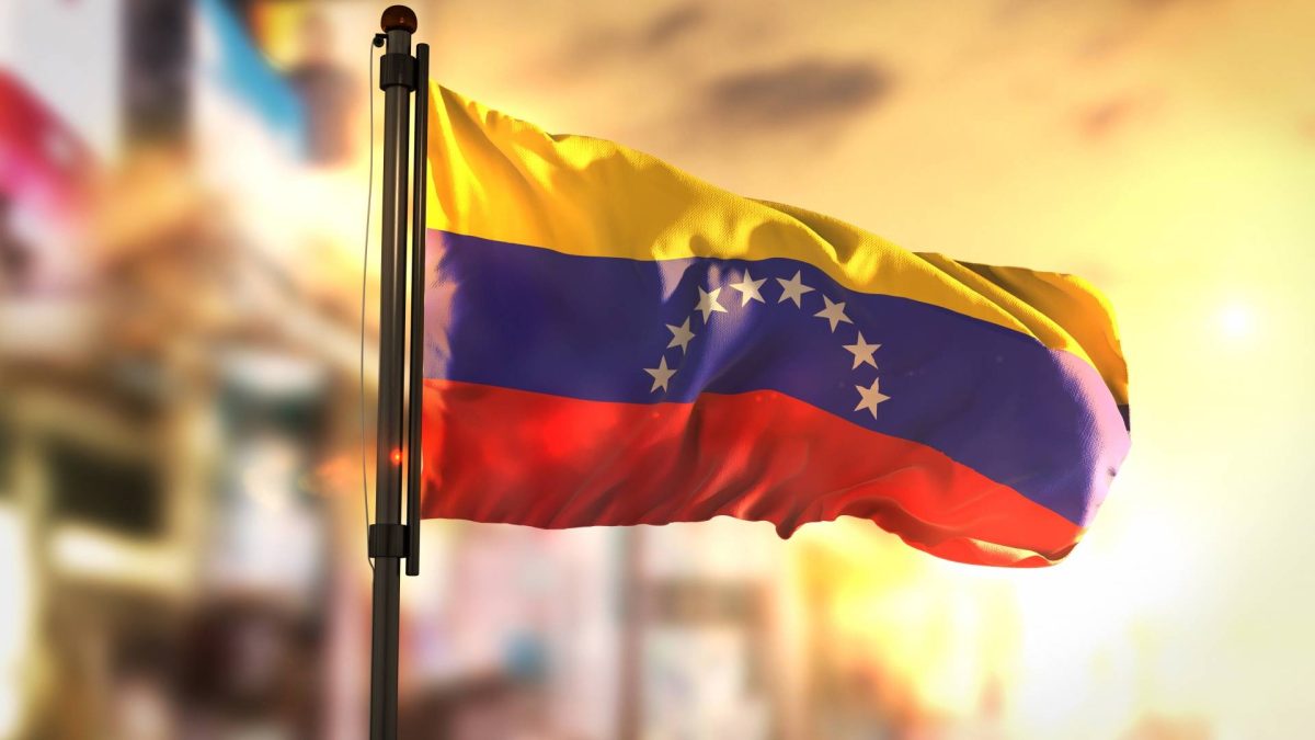 Bandeira desfocada da Venezuela wallet