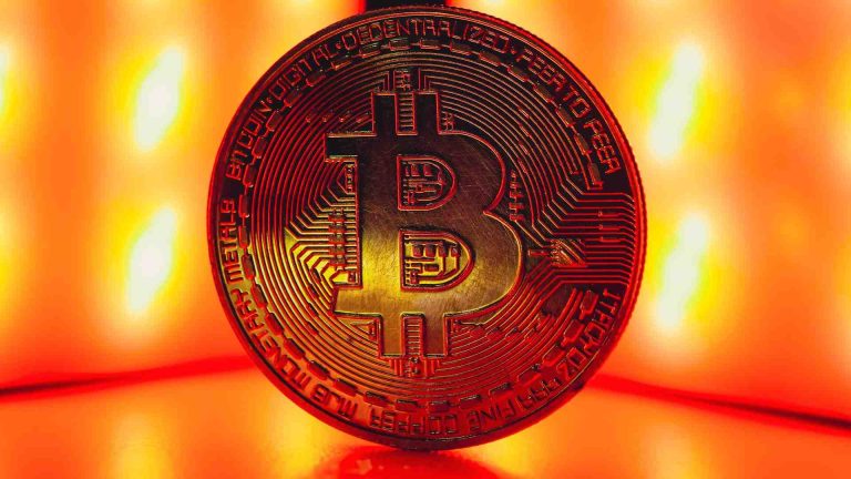 Bitcoin com tons laranjas