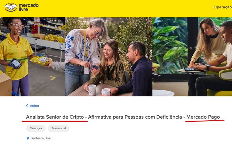 Mercado Livre abre vaga para analista senior de criptomoedas para pessoas com deficiência