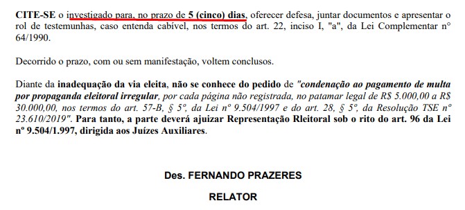 Chiquini terá cinco dias para se defender no TRE-PR