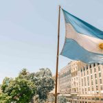Bandeira da Argentina em destaque