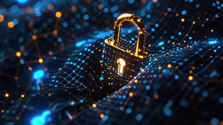 Cadeado em meio a um sistema digital descentralizado USP fecha parceria de R$ 1 milhão com CPQD para desenvolver provas de conhecimento zero em blockchain