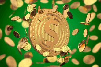 Dólar com fundo verde