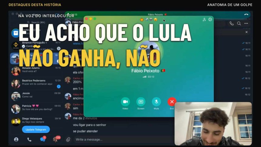 Golpista conversou com Diogo Mury Diogo Mury se passa por idoso e registra abordagem de falso suporte de criptomoedas da Binance