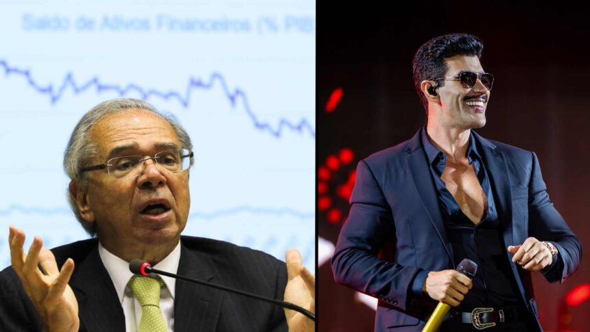 Ministro Paulo Guedes esq. - Foto: Fabio Rodrigues-Pozzebom/ Agência Brasil; Gusttavo Lima dir. (Foto/Redes Sociais)