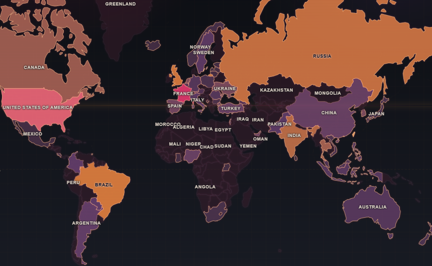 Mapa de ataques físicos contra investidores de criptomoedas